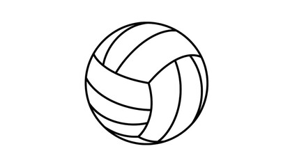 Vector illustration of a classic black outline volleyball design on transparent background for sports concepts