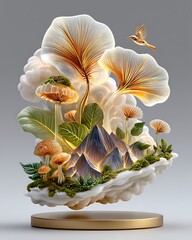 Surreal fantasy botanical scene high resolution picture
