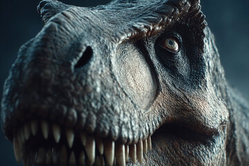 Tyrannosaurus in a primeval forest setting among ancient mountains