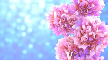 Decorations for Valentines Day With Flowers and the Word Love in a Bright Background