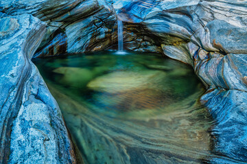 Secret Waterfall, Verzasca Valley, Ticino, Switzerland