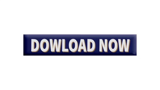 Download now button banner with bold text, flat web element for app install, file get, call to action, and digital marketing use.