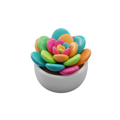 Colorful Pebble Succulent Plant in Pot.