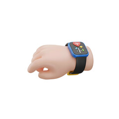Childs Hand Wearing Smart Watch.