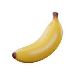 Ripe Yellow Banana Fruit Isolated.