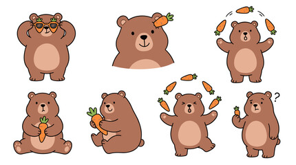 Playful Bears: Baby Bear, Mama Bear, and Forest Friends