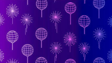 Dynamic gradient background featuring futuristic sphere designs and sparkling geometric light explosions, symbolizing global connectivity and innovation