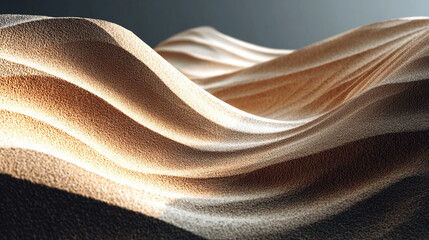 Sand dune ripple minimalist abstract pattern, arid desert textures with soft light, fine wind-formed lines on sand surface, natural minimalistic composition, tranquil environment highlighting patterns