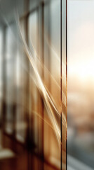Abstract Architectural Window Reflection with Golden Light