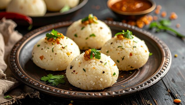 Chhattisgarhi Fara Rice Dumplings. Traditional Indian Food