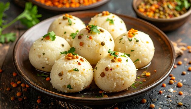 Chhattisgarhi Fara Rice Dumplings. Traditional Indian Food