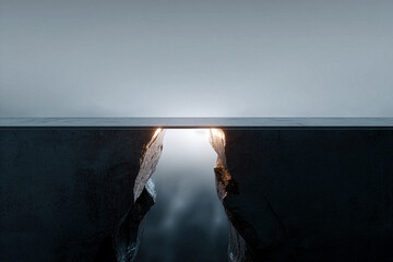 Concrete Bridge Over Gap with Light - Business Challenge Concept