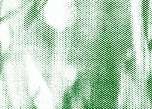 Green halftone macro grass texture background, abstract dot pattern