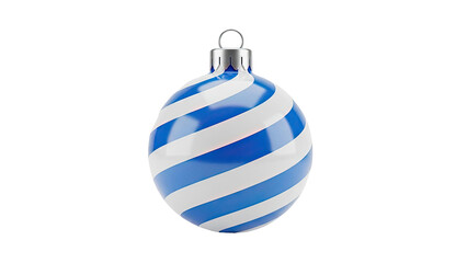 Blue and White Striped Christmas Ornament
