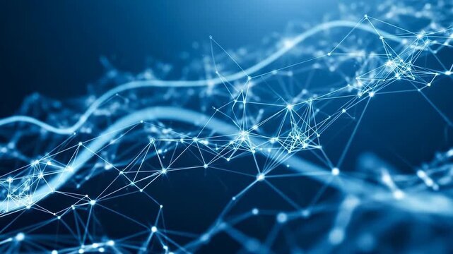 Futuristic abstract representation of interconnected digital networks.