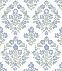 FLORAL BLOCK PRINT REPEAT VECTOR PATTERN FLOWER DESIGN BOHO PATTERN