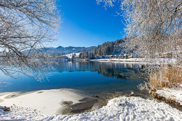 Allg&auml;u - Baggersee - Sonthofen - Winter - Schnee - malerisch - Frost