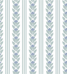 Stripe Block Print,Floral stripe pattern ,boho flower repeat, Vintage flower design, Stripe flower