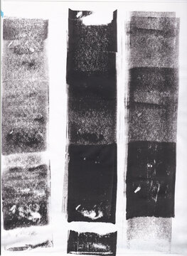 High-resolution abstract background features a dynamic blend of black and colored paint, hand-created using a Gelli plate and a brayer roller. The resulting image captures an authentic grunge.