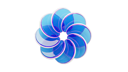 Abstract Blue Swirl with Iridescent Edges