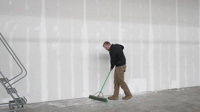 Man sweeping jobsite