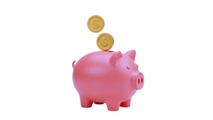 Piggy Bank with Coins