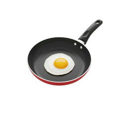 Fried egg in a pan isolated on Transparent Background