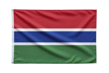 Obraz premium Vibrant Gambian flag waving proudly, a symbol of national identity, unity, and cultural heritage for travel and global events