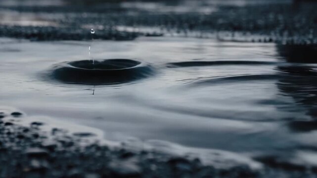 Gotas de chuva na rua