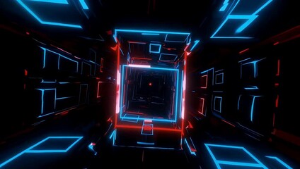 energetic ultra HD 4K abstract animation displaying flashing blue and red rectangular light shapes streaking across dark background creating bold digital blaze effect for modern visual - Powered by Adobe