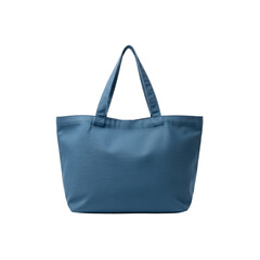 Blue canvas tote bag isolated on Transparent Background