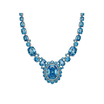 Blue topaz gemstone necklace