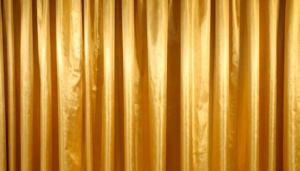 Close-up of vertical, golden drapery with elegant folds, creating a textured surface under consistent light