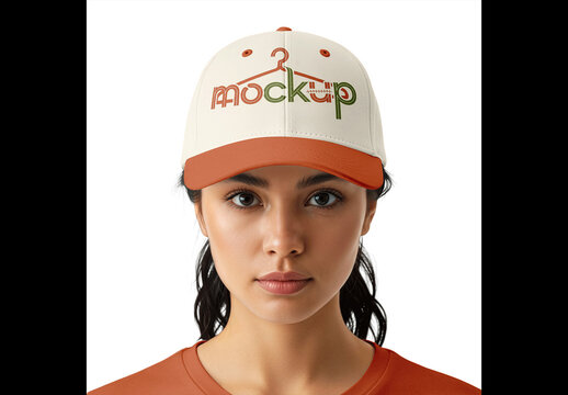 Cap Mockup Worn By Young Woman