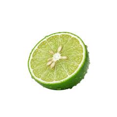 Lime half with dew drops on Transparent Background