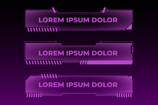 futuristic purple lower third for streamer