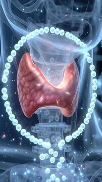 3D medical visualization of the thyroid gland function