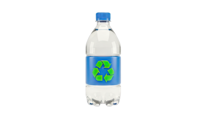 Recycling Symbol on Water Bottle