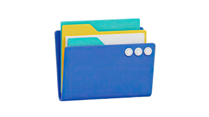 Stack of Colorful Folders with Tabs