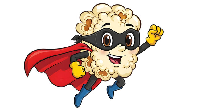 Cartoon sheep superhero character isolated on transparent background
