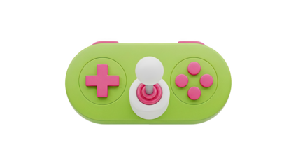Green and Pink Retro Joystick Game Controller