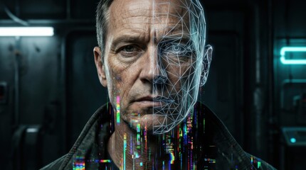 Digital Cascade: Human Identity in a Glitching Data Stream