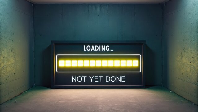 Glowing progress bar indicates digital loading process - Powered by Adobe