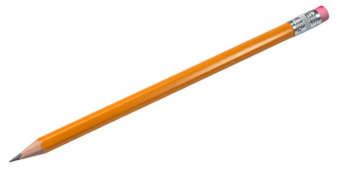 Orange pencil isolated on white background. 
