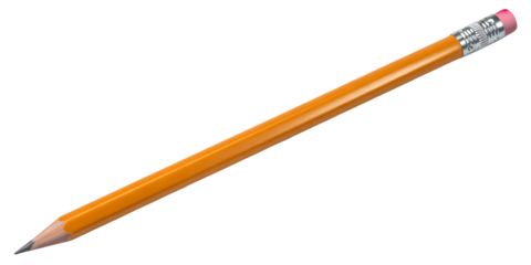 Orange pencil isolated on white background. 
