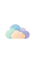 Abstract Colorful Cloud Icon for Data Storage and Internet Services