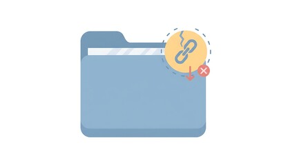 Digital Folder Icon with Wrench and File Maintenance Symbol