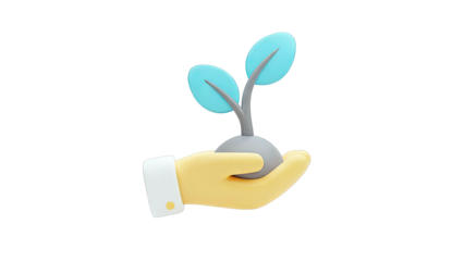 Hand Holding a Sprout