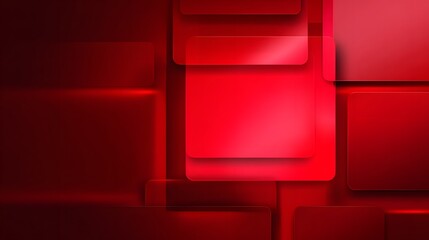 Fototapeta premium Abstract Red and Coral Square Overlap Background. Modern Geometric 3D Design.