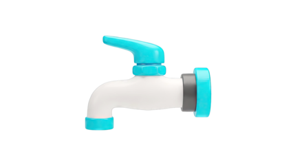 Modern White and Teal Faucet